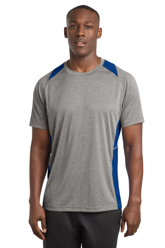 Sport-Tek Heather Colorblock Contender Tee ST361 Vintage Heather/ True Royal