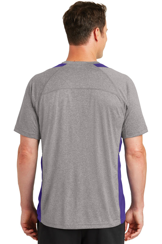 Sport-Tek Heather Colorblock Contender Tee. ST361 Vintage Heather/ Purple