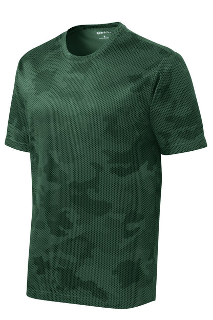 Sport-Tek CamoHex Tee. ST370 Forest Green