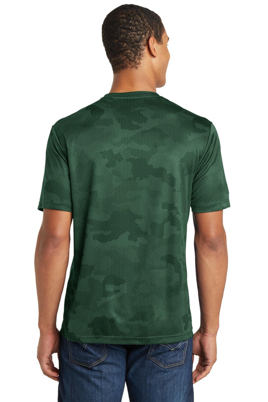 Sport-Tek CamoHex Tee. ST370 Forest Green