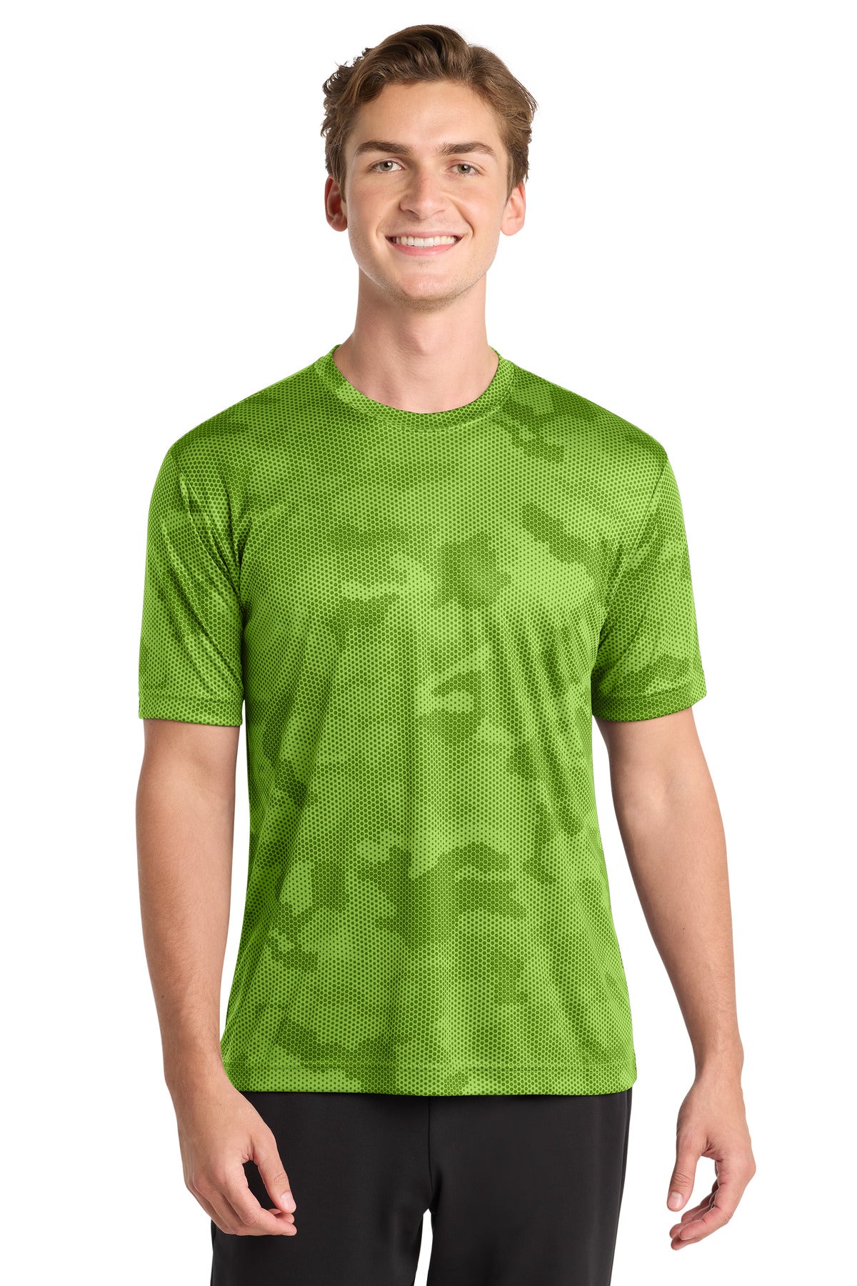 Sport-Tek CamoHex Tee ST370 Lime Shock
