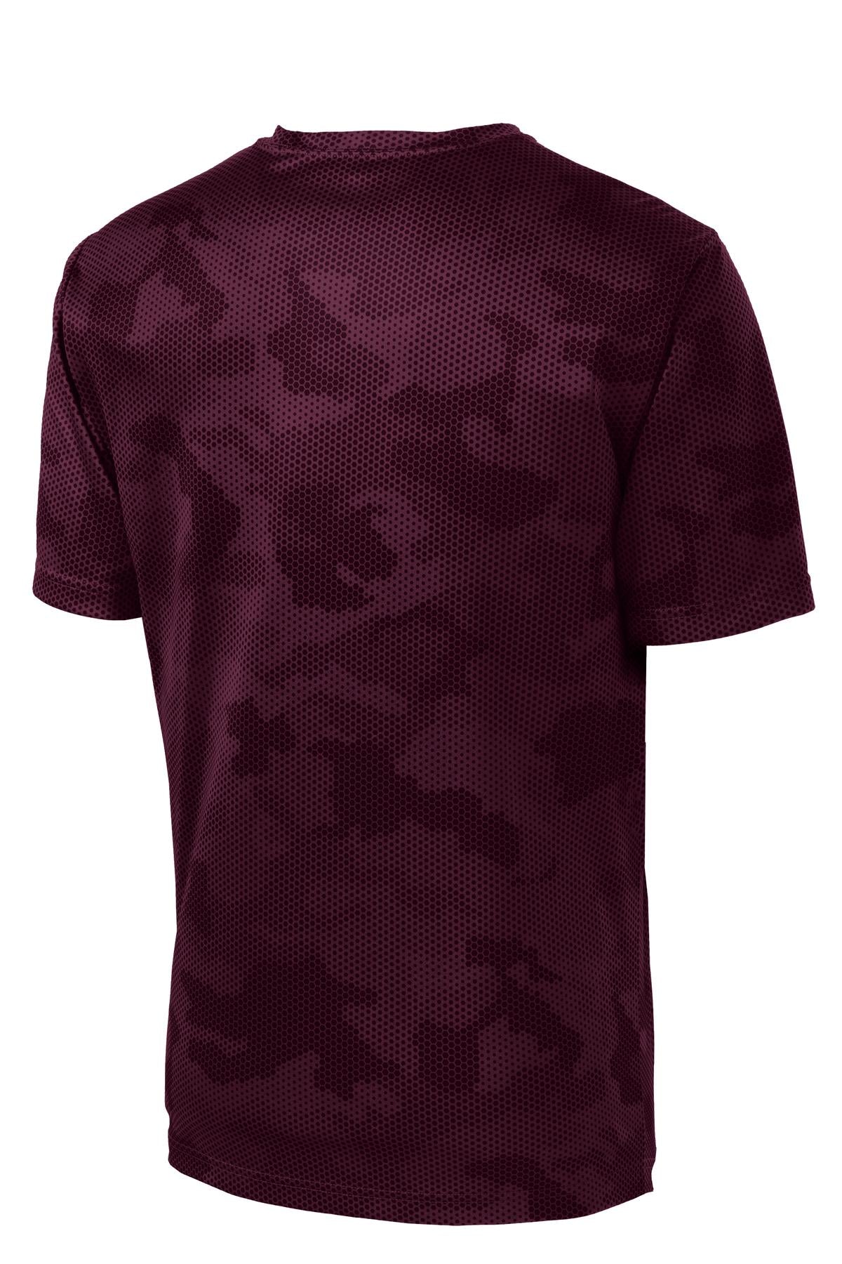 Sport-Tek CamoHex Tee. ST370 Maroon