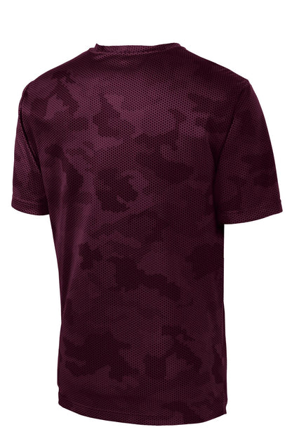 Sport-Tek CamoHex Tee. ST370 Maroon