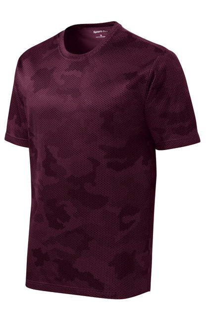 Sport-Tek CamoHex Tee. ST370 Maroon