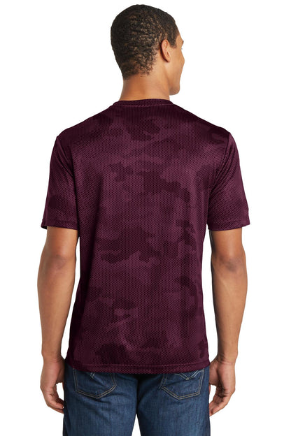 Sport-Tek CamoHex Tee. ST370 Maroon