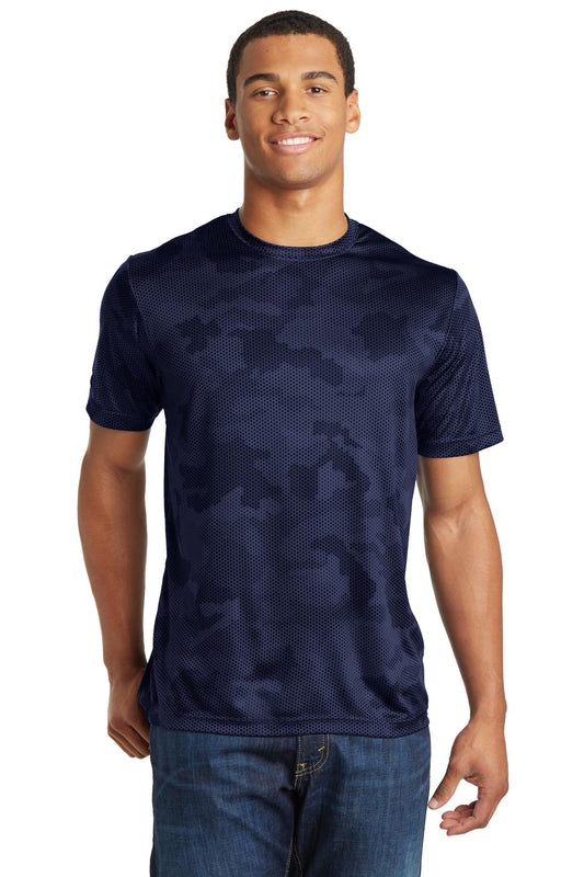 Sport-Tek CamoHex Tee. ST370 True Navy