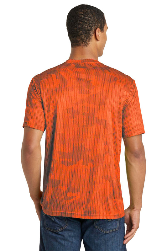 Sport-Tek CamoHex Tee. ST370 Neon Orange