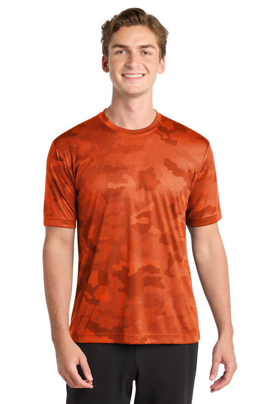 Sport-Tek CamoHex Tee ST370 Neon Orange