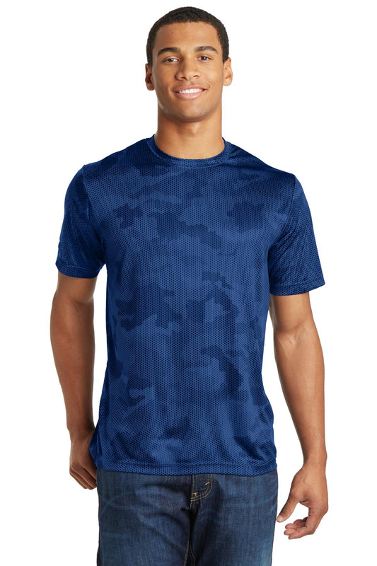 Sport-Tek CamoHex Tee. ST370 True Royal