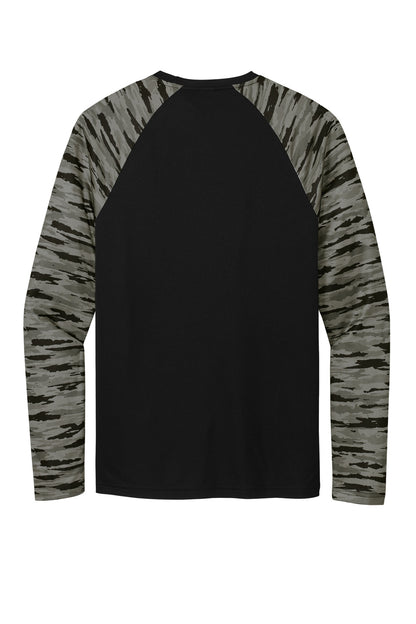 Sport-Tek Drift Camo Colorblock Long Sleeve Tee ST376LS Black