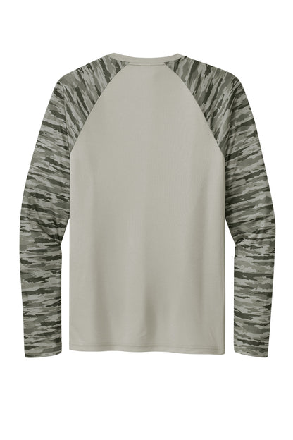 Sport-Tek Drift Camo Colorblock Long Sleeve Tee ST376LS Silver