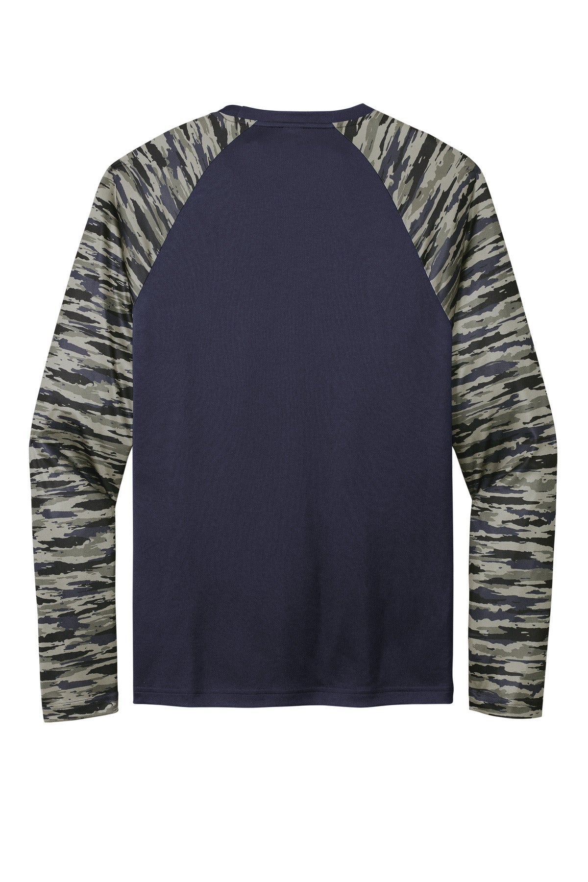 Sport-Tek Drift Camo Colorblock Long Sleeve Tee ST376LS True Navy
