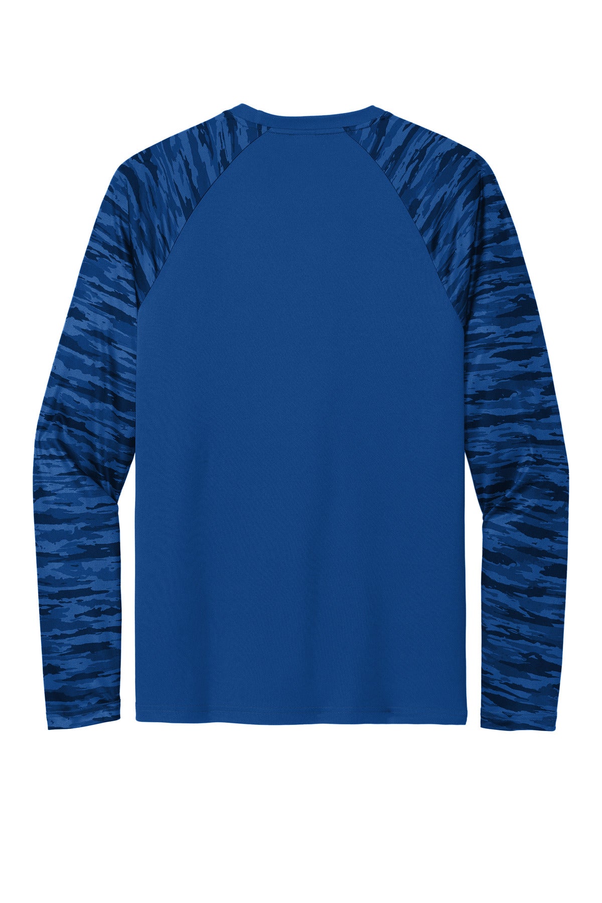 Sport-Tek Drift Camo Colorblock Long Sleeve Tee ST376LS True Royal