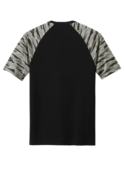 Sport-Tek Drift Camo Colorblock Tee ST376 Black