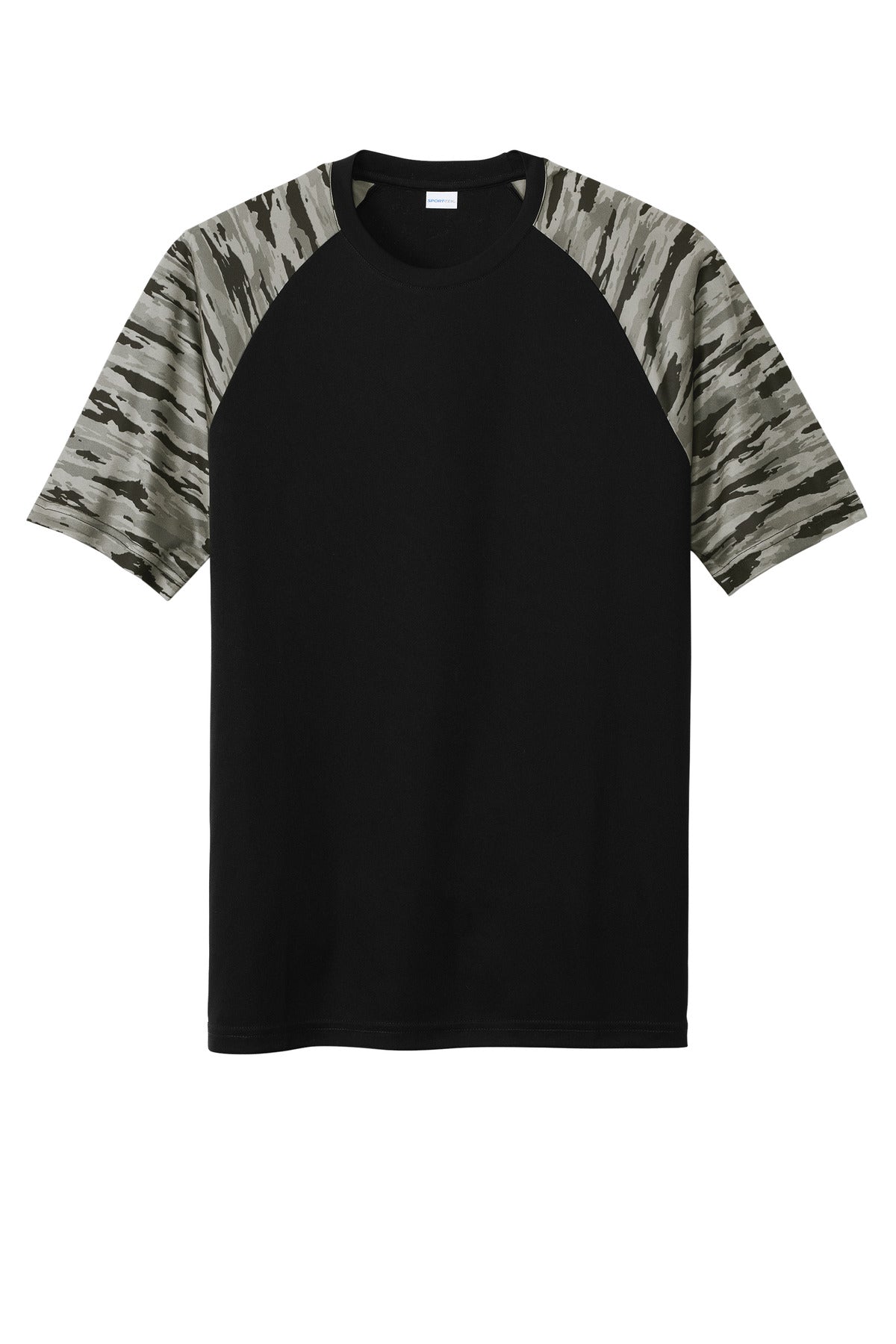 Sport-Tek Drift Camo Colorblock Tee ST376 Black