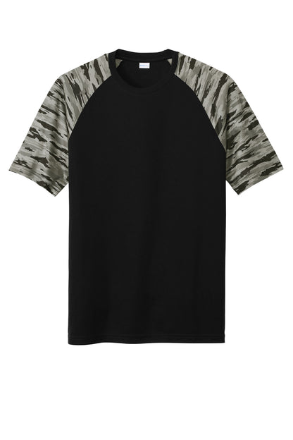 Sport-Tek Drift Camo Colorblock Tee ST376 Black