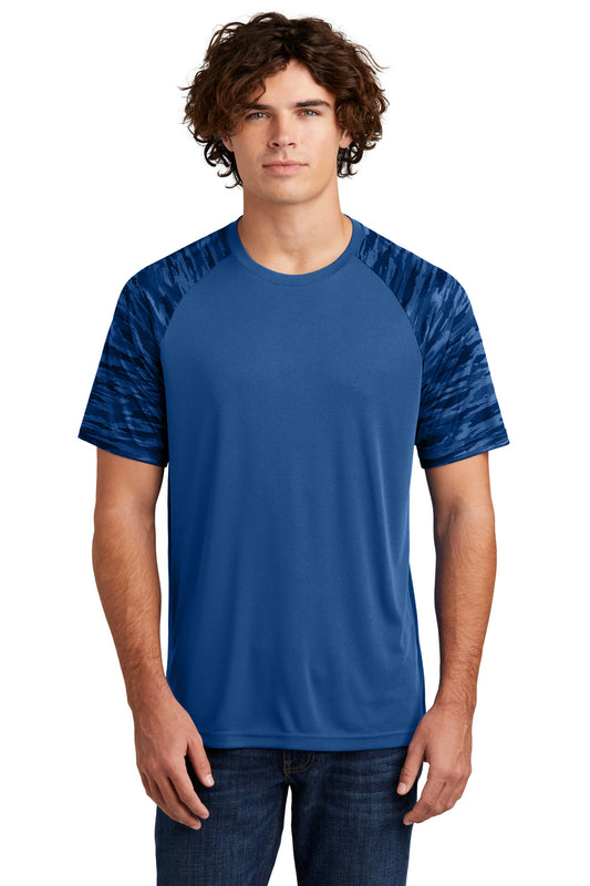 Sport-Tek Drift Camo Colorblock Tee ST376 Royal