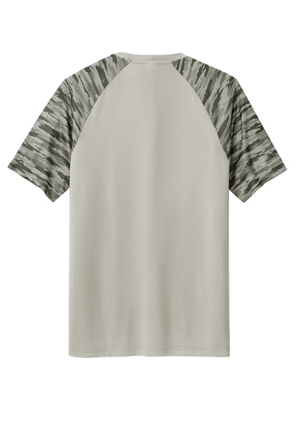 Sport-Tek Drift Camo Colorblock Tee ST376 Silver