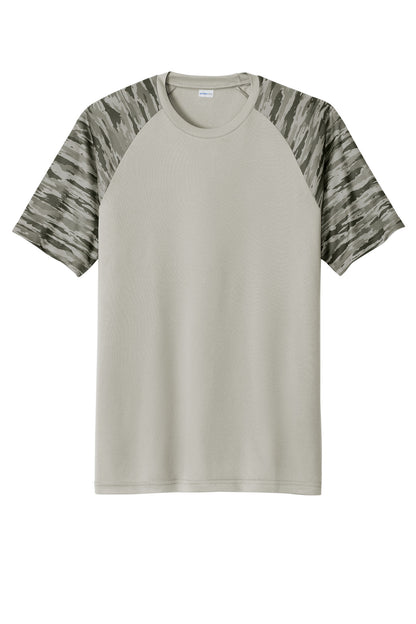 Sport-Tek Drift Camo Colorblock Tee ST376 Silver