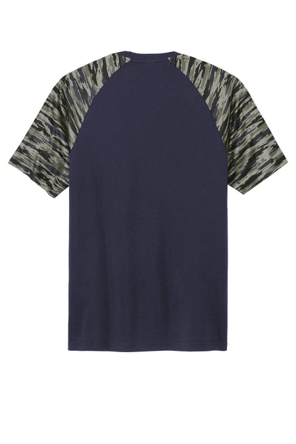 Sport-Tek Drift Camo Colorblock Tee ST376 True Navy