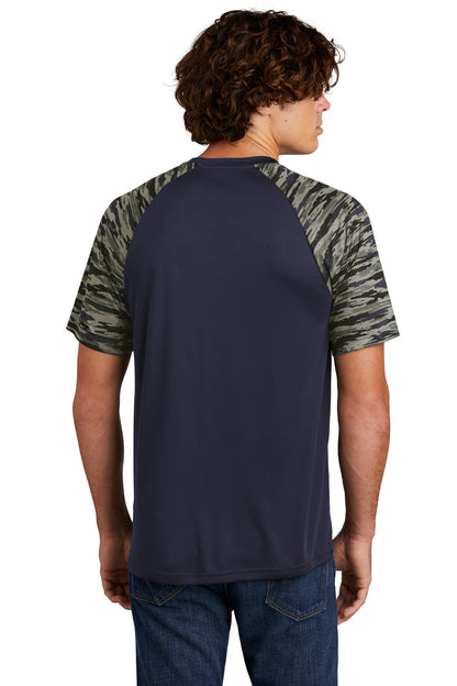 Sport-Tek Drift Camo Colorblock Tee ST376 True Navy