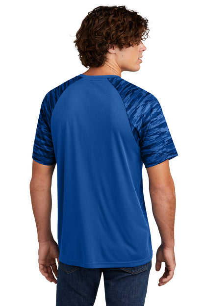 Sport-Tek Drift Camo Colorblock Tee ST376 True Royal