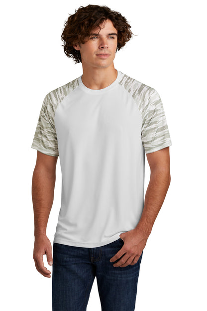 Sport-Tek Drift Camo Colorblock Tee ST376 White