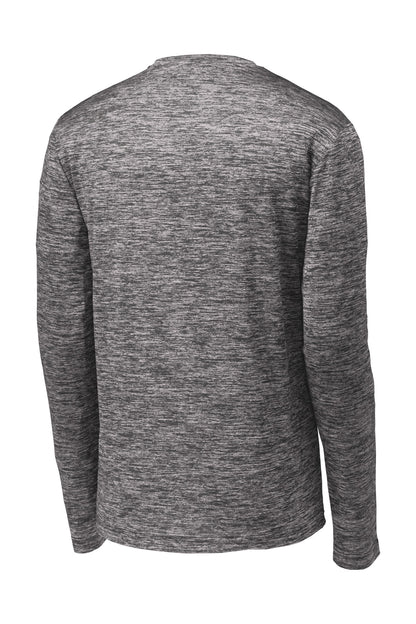 Sport-Tek  PosiCharge  Long Sleeve Electric Heather Tee. ST390LS Black Electric