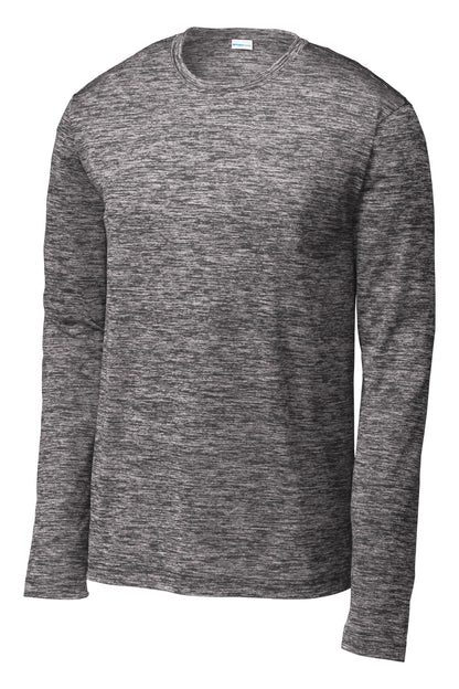 Sport-Tek  PosiCharge  Long Sleeve Electric Heather Tee. ST390LS Black Electric