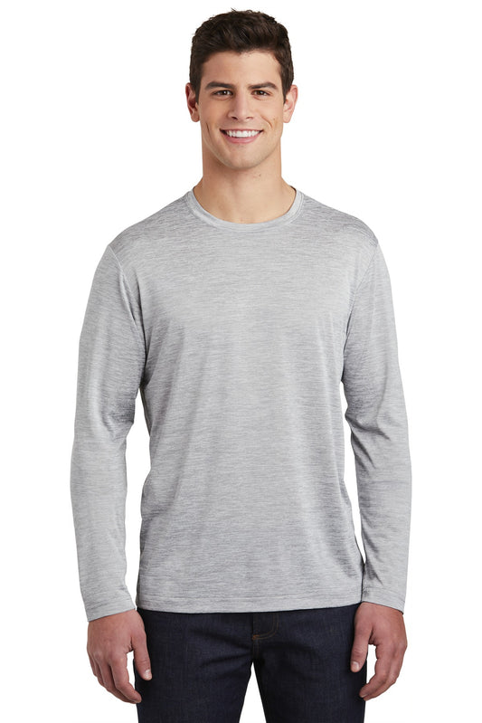Sport-Tek  PosiCharge  Long Sleeve Electric Heather Tee. ST390LS Silver Electric