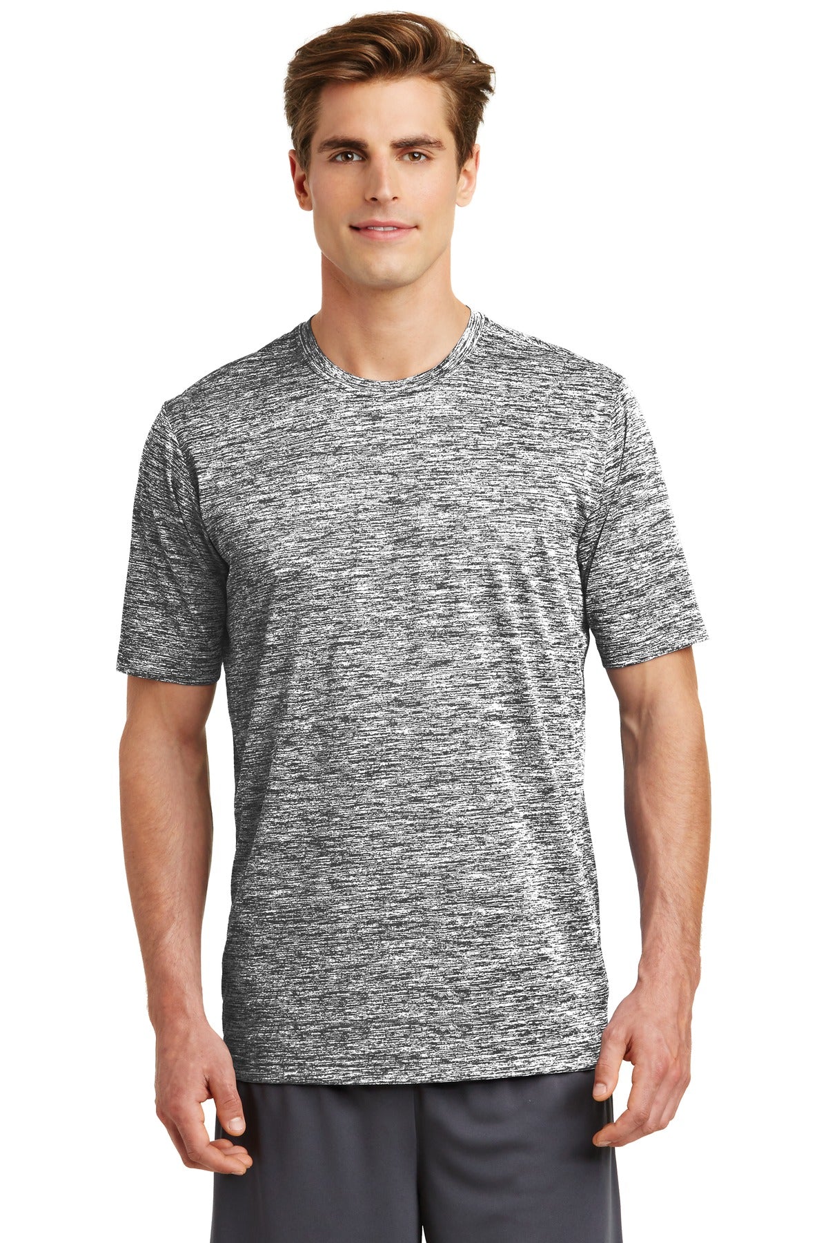 Sport-Tek PosiCharge Electric Heather Tee. ST390 Black Electric