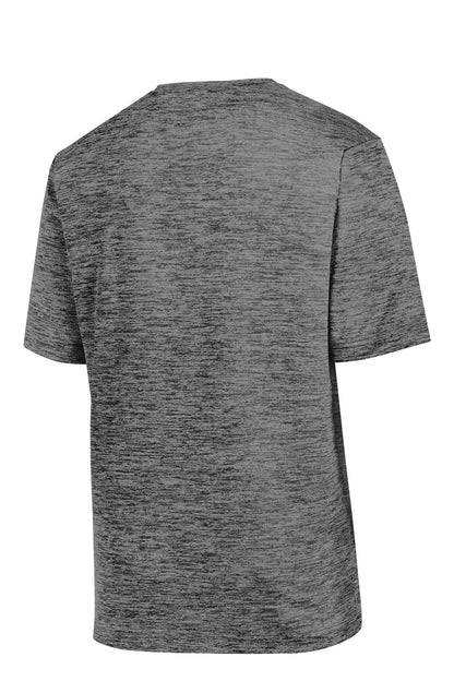 Sport-Tek PosiCharge Electric Heather Tee. ST390 Grey-Black Electric
