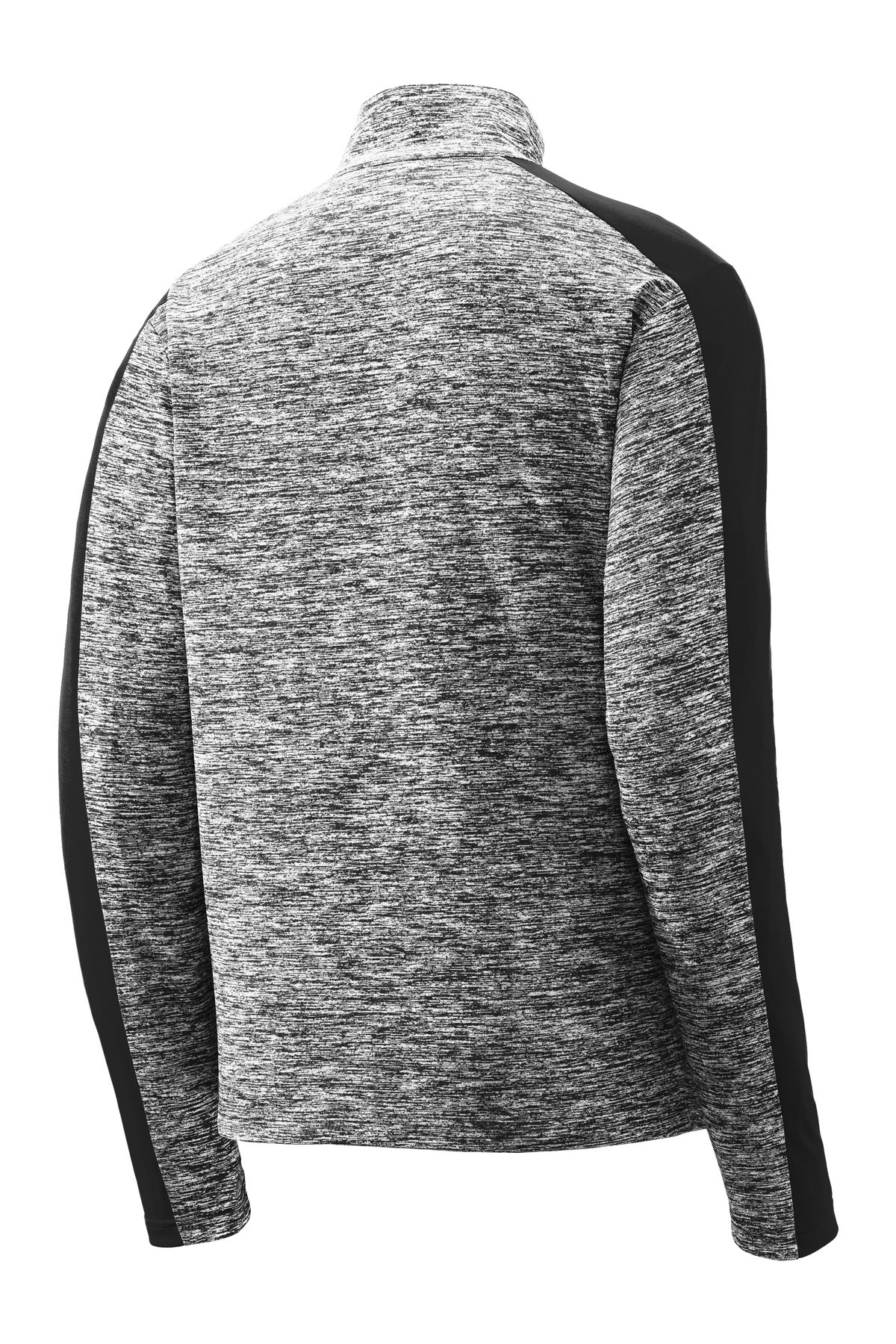Sport-Tek PosiCharge Electric Heather Colorblock 1/4-Zip Pullover. ST397 Black Electric/ Black