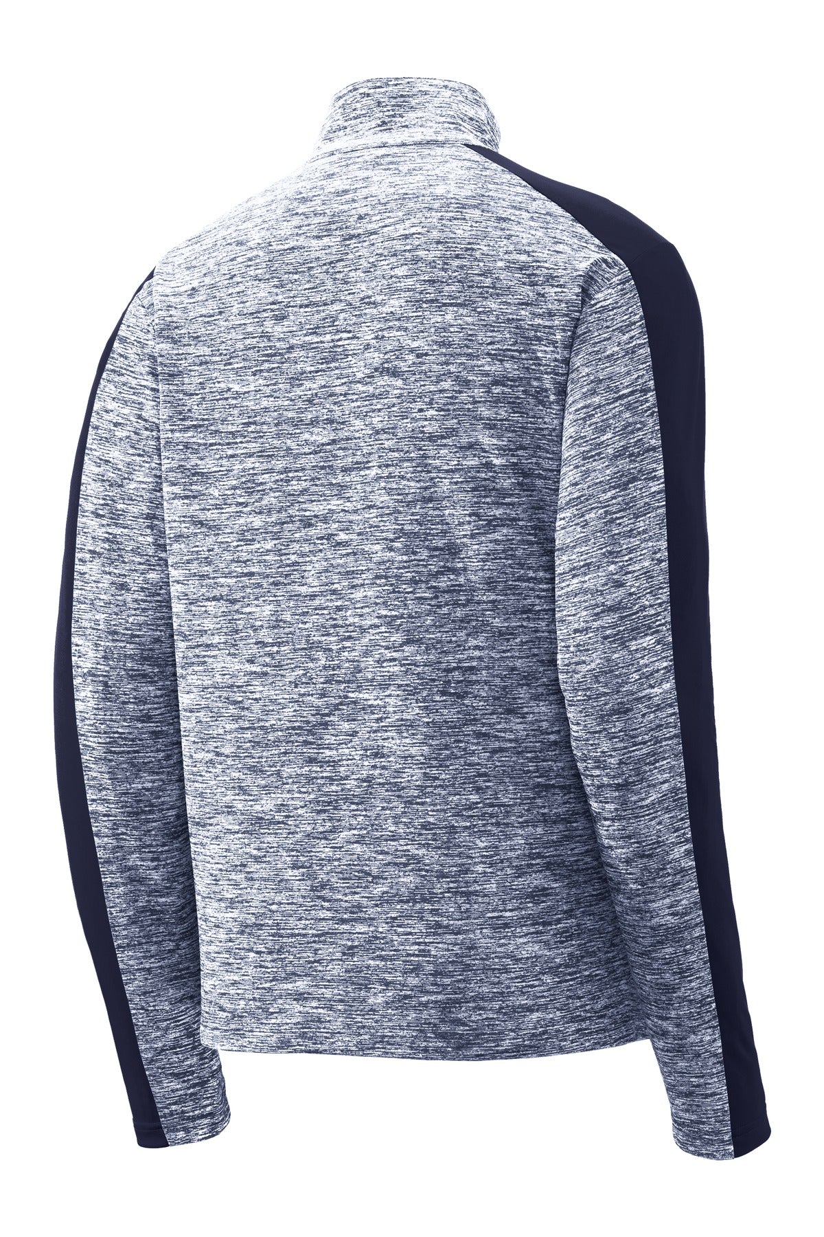 Sport-Tek PosiCharge Electric Heather Colorblock 1/4-Zip Pullover. ST397 True Navy Electric/ True Navy
