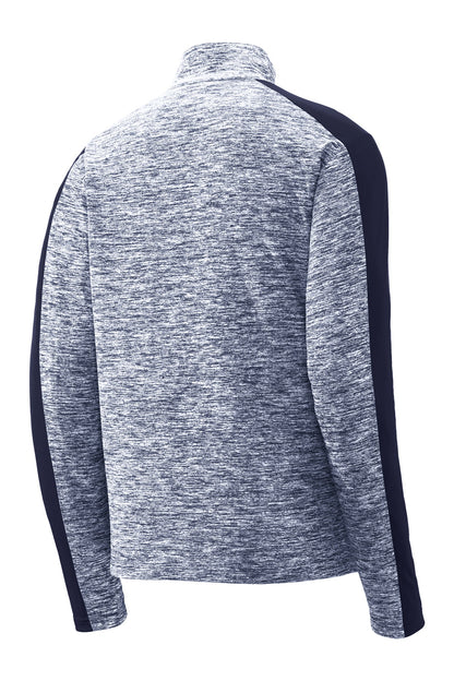 Sport-Tek PosiCharge Electric Heather Colorblock 1/4-Zip Pullover. ST397 True Navy Electric/ True Navy
