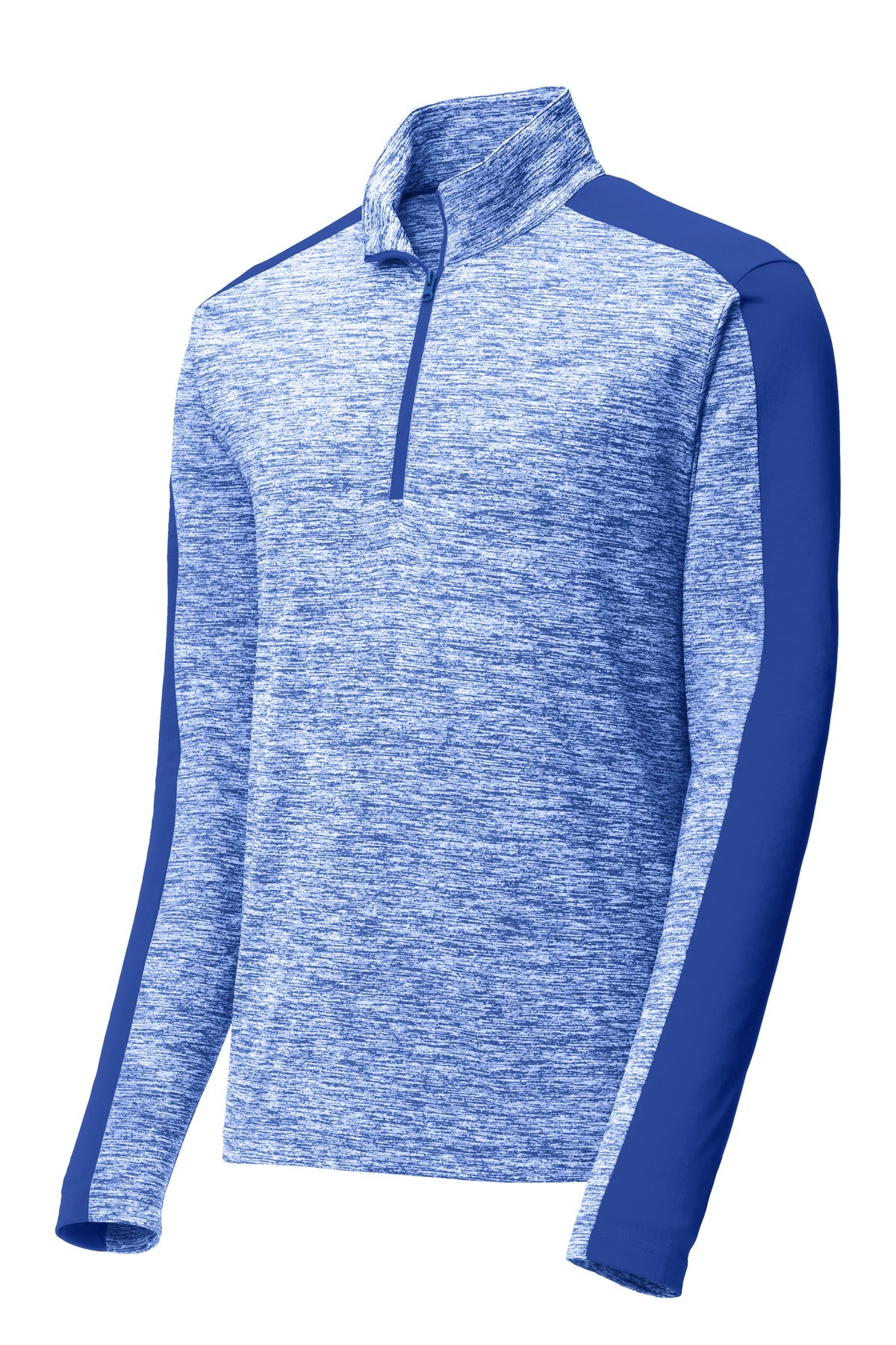 Sport-Tek PosiCharge Electric Heather Colorblock 1/4-Zip Pullover. ST397 True Royal Electric/ True Royal