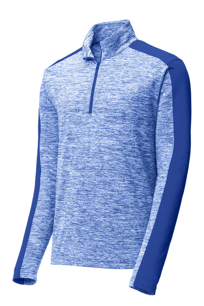 Sport-Tek PosiCharge Electric Heather Colorblock 1/4-Zip Pullover. ST397 True Royal Electric/ True Royal