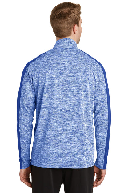Sport-Tek PosiCharge Electric Heather Colorblock 1/4-Zip Pullover. ST397 True Royal Electric/ True Royal