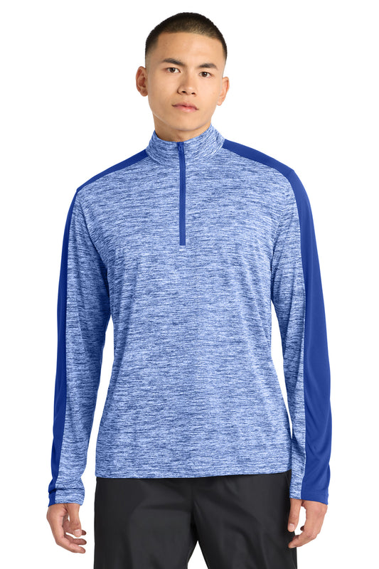 Sport-Tek PosiCharge Electric Heather Colorblock 1/4-Zip Pullover ST397 True Royal Electric/ True Royal