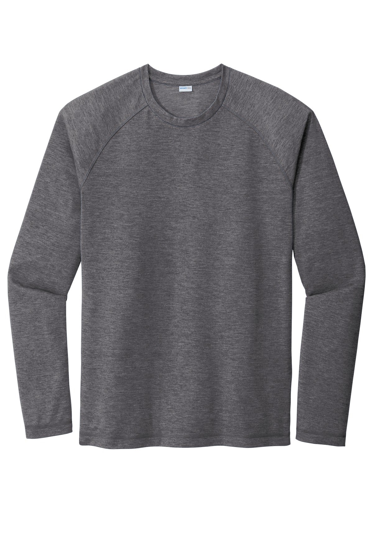 Sport-Tek  PosiCharge  Long Sleeve Tri-Blend Wicking Raglan Tee ST400LS Dark Grey Heather