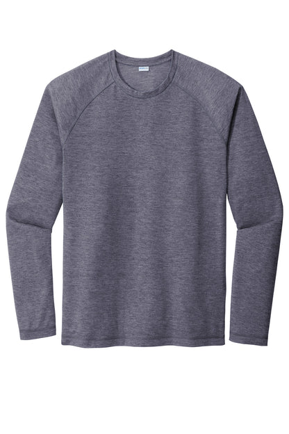 Sport-Tek  PosiCharge  Long Sleeve Tri-Blend Wicking Raglan Tee ST400LS True Navy Heather
