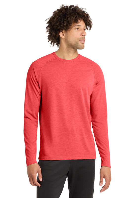 Sport-Tek PosiCharge Long Sleeve Tri-Blend Wicking Raglan Tee ST400LS True Red Heather