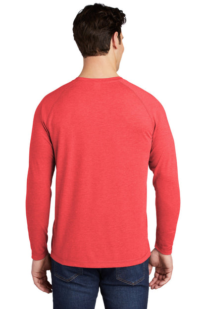 Sport-Tek  PosiCharge  Long Sleeve Tri-Blend Wicking Raglan Tee ST400LS True Red Heather