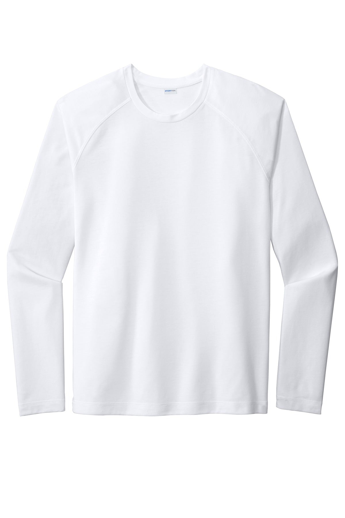 Sport-Tek  PosiCharge  Long Sleeve Tri-Blend Wicking Raglan Tee ST400LS White Triad Solid