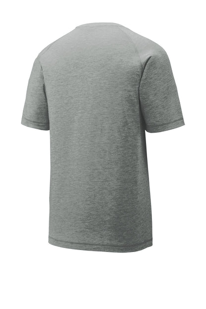 Sport-Tek  PosiCharge  Tri-Blend Wicking Raglan Tee. ST400 Dark Grey Heather