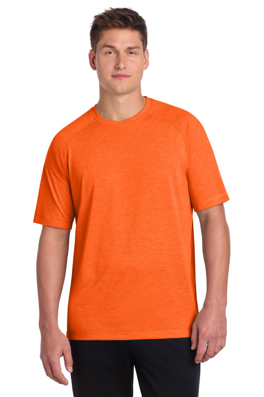 Sport-Tek PosiCharge Tri-Blend Wicking Raglan Tee ST400 Deep Orange Heather