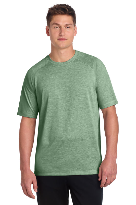 Sport-Tek PosiCharge Tri-Blend Wicking Raglan Tee ST400 Forest Green Heather