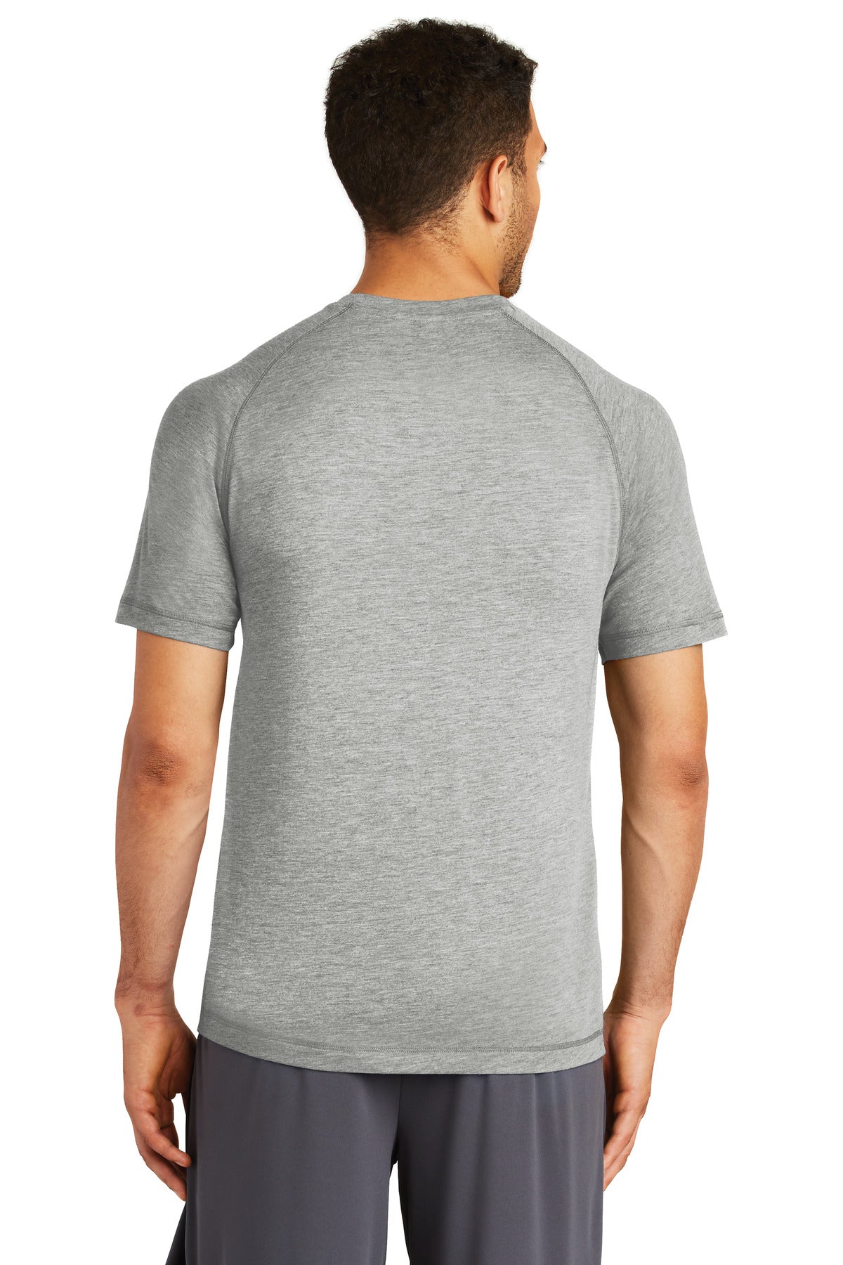 Sport-Tek  PosiCharge  Tri-Blend Wicking Raglan Tee. ST400 Light Grey Heather