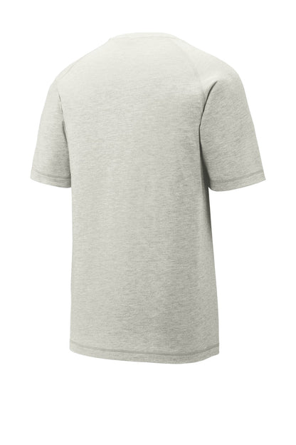 Sport-Tek  PosiCharge  Tri-Blend Wicking Raglan Tee. ST400 Light Grey Heather