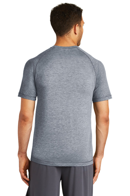 Sport-Tek  PosiCharge  Tri-Blend Wicking Raglan Tee. ST400 True Navy Heather